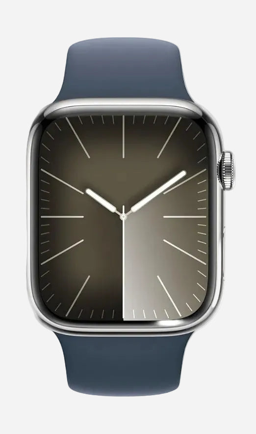 Smartwatch with a blue band on a white background